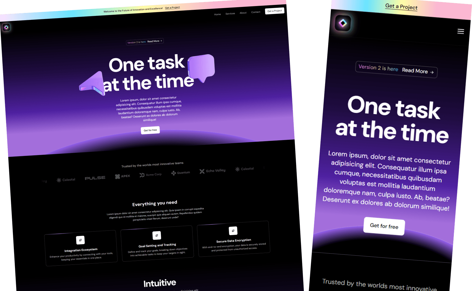OneTake — Interactive Landing Page